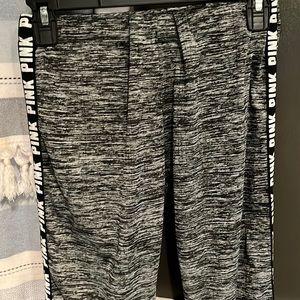 Love Pink- sheer grey leggings, Love Pink print down legs (both sides), Size XL